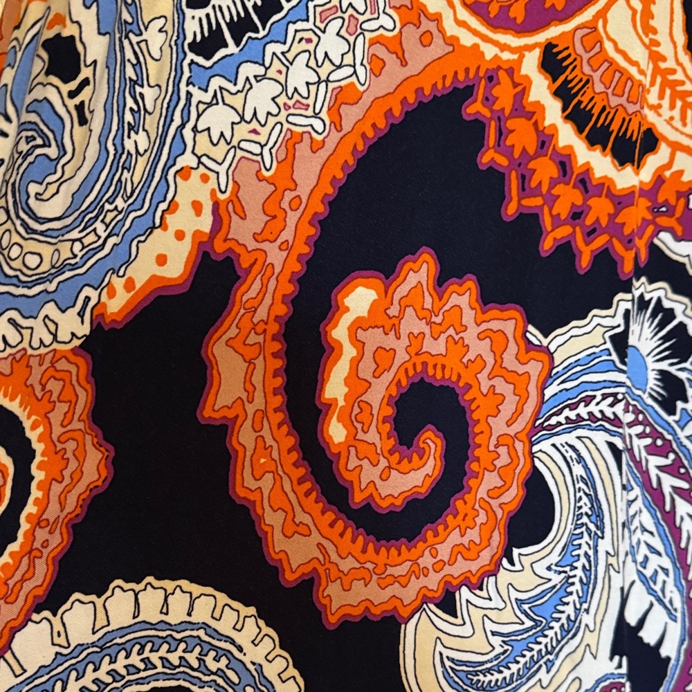 NWT MSK Paisley Halter Maxi Dress with Orange Accents - Picture 3 of 7